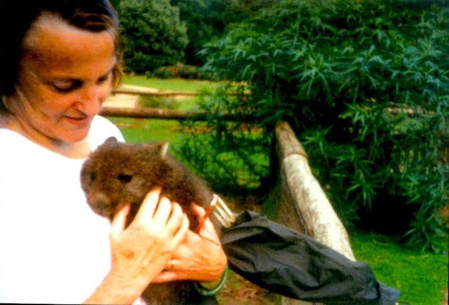 Frances with her first wombat